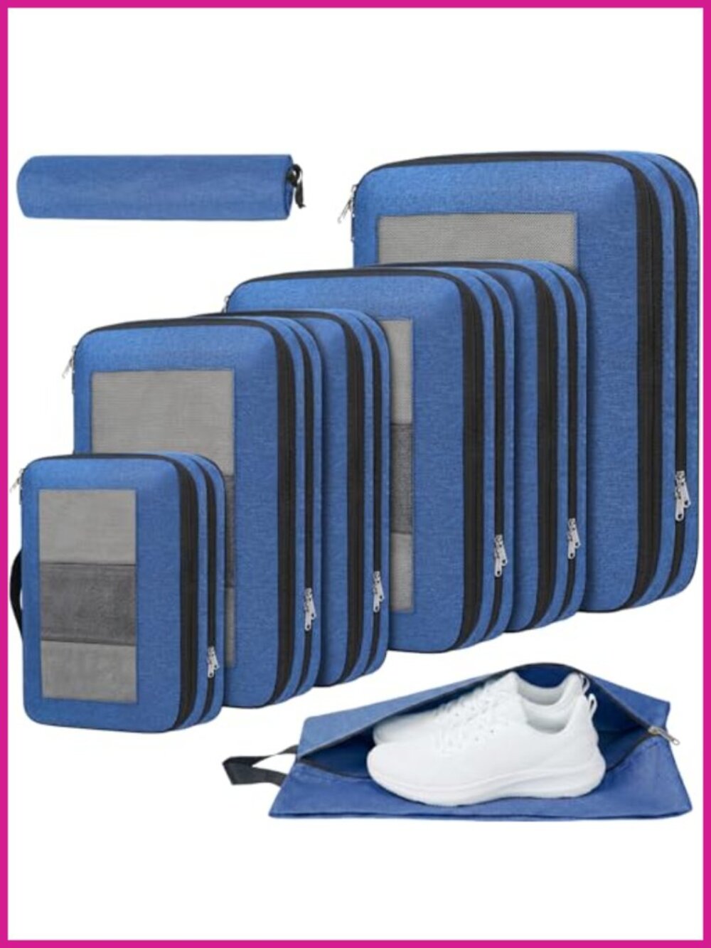 Compression Packing Cubes Set Travel Organizer Luggage Accessories